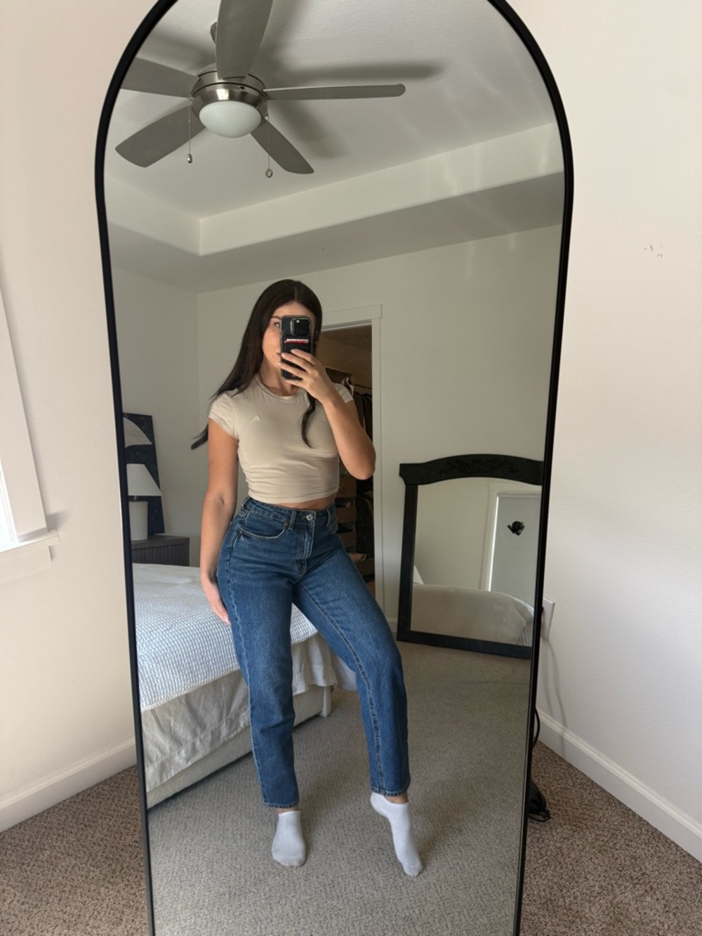 H&M Dark Blue Straight Leg Jeans size 6
